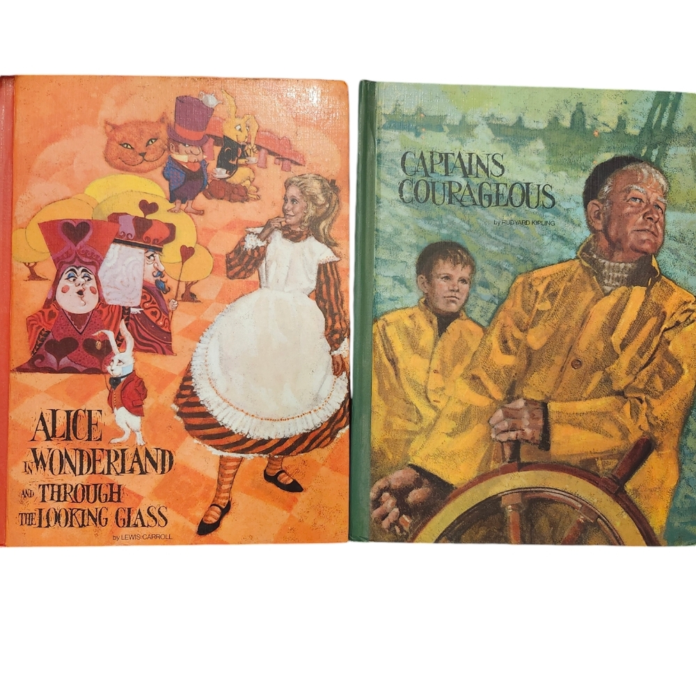 Vintage Alice In Wonderland and Captian Courageous Books